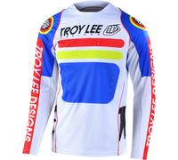 Troy Lee Designs Sprint Drop In Maillot vélo jeunesse, Blanc/Bleu/Rouge, Taille XL
