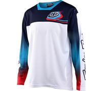 Troy Lee Designs Sprint Jet Fuel Maillot vélo jeunesse, blanc-rouge-bleu, taille XL