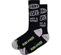 Troy Lee Designs Worldwide Perfomance Chaussettes, Noir-Gris, Taille L Xl Pour Hommes Noir Gris