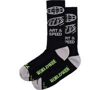 Troy Lee Designs Worldwide Perfomance Chaussettes, noir-gris, taille S M pour homme