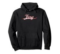 Troy New York Michigan Vintage Varsity Distressed Throwback Sweat à Capuche