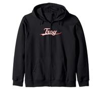 Troy New York Michigan Vintage Varsity Distressed Throwback Sweat à Capuche