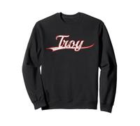 Troy New York Michigan Vintage Varsity Distressed Throwback Sweatshirt