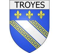 Troyes 10 ville Stickers blason autocollant adhésif - Taille : 8 cm