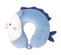 TROYSINC Coussin de voyage, en forme de poisson mignon, pour enfants et adultes, coussin de nuque de voyage pour chaise d'avion, maison et bureau, bleu