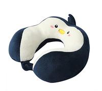 TROYSINC Coussin de voyage, motif animal, pour enfants et adultes, coussin de nuque de voyage pour chaise d'avion, maison et bureau (pingouin)