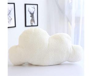 TROYSINC Coussin peluche nuage Oreiller peluche Peluche Coussin décoratif Tissu Coussin en peluche Cadeau d'anniversaire pour enfants, Décoration chambre d'enfant Maison Chambre (Blanc, 38 x 22 cm)