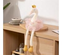 TROYSINC Élégant cygne en peluche, doux, cygne avec couronne, convient comme cadeau pour les enfants (60 cm, rose)