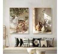 TROYSINC Lot de 2 posters au motif de plantes méditerranéennes, citronnier et olivier - Décoration murale esthétique pour salon, chambre à coucher - Sans cadre - 50 x 70 cm - B