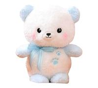 TROYSINC Ours en peluche - En fourrure douce - Petit ours en peluche avec nœud - Cadeau pour les enfants (35 cm, bleu)