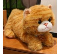 TROYSINC Peluche chat - Figurine réaliste - Doudou doux pour enfants et adultes - Jouet et décoration apaisants (35 cm, jaune)