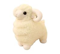 TROYSINC Peluche douce en forme de mouton - Idéale comme coussin douillet, décoration de chambre d'enfant et cadeau pour fille - 25 cm - Blanc