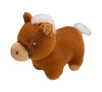 TROYSINC Peluche douce en forme de poney blanc - Coussin apaisant pour bébés, filles et tous ceux qui aiment les animaux en peluche (25 cm, marron)
