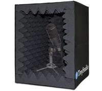 Troystudio Cabine vocale portable, grand bouclier d'isolation pliable pour microphone, boîte d'absorption d'écho, bureau et support, filtre de réflexion avec mousse acoustique dense épaisse