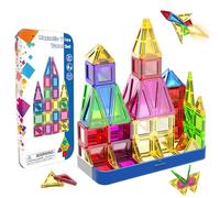 Trozvyn Construction Magnétiques Enfant, Mini Jeu de Magnetic Tiles 42 Pièces, Jeux Tuiles Magnétique Montessori Voyage pour Enfants de 3 4 5 6 7 8 Ans, Cadeau Anniversaire de Noël