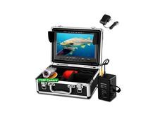 TRPLFGHZ Caméra de pêche, Kit de détecteur Poissons avec écran IPS 1024 x 600 9 Pouces, Fonction DVR, caméra vidéo pêche sous-Marine AHD 720P 1,0 MP 12 lumières infrarouges(12 IR Lights - 50M)