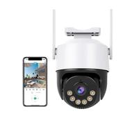 TRPLFGHZ Caméra de sécurité, Caméra de sécurité Filaire PTZ 4K 8MP avec détection Humaine et Audio bidirectionnel, Vision Nocturne Couleur, étanche IP66, 5MP RJ45(3MP No SD Card)