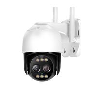 TRPLFGHZ Caméra de sécurité, Caméra IP PTZ 4K à Double Objectif 8 MP 2, mm -12 Zoom 10X Suivi Humain IA CCTV Audio Sécurité Vidéosurveillance(WiFi Add 128G Card)