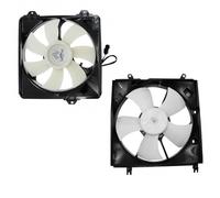 TRQ Kit de ventilateur de refroidissement pour radiateur et condensateur AC gauche droite compatible avec Toyota Rav4 01-05