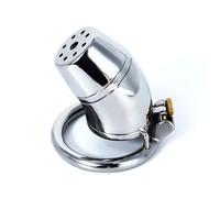 TRQOYTU Cage De Chasteté Ajourée Et Respirante En Acier Inoxydable 304, Type Douche, 3-en-1 : Cage Pénienne, Cage Testiculaire Et Dilatateur Urétral, Avec Anneau De Serrage À Quatre Niveaux, BDSM