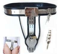 TRQOYTU Ceinture De Chasteté Pour Femme, Un BDSM En Acier Inoxydable Comprenant Un Plug Vaginal Et Une Cage De Chasteté Invisible, Un Sextoy Qui Vous Procure Un Plaisir Fétichiste