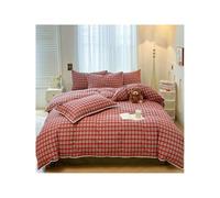 TRQQWEQQ Coton Pur Bedding Housse De Couette 200x230 Cm Parure De Lit Douce Rafraîchissante Anti-froissement 4 Pièces Duvet Cover Drap Housse Taies d'oreiller(E,King/180cm)