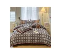TRQQWEQQ Coton Pur Bedding Housse De Couette 200x230 Cm Parure De Lit Douce Rafraîchissante Anti-froissement 4 Pièces Duvet Cover Drap Housse Taies d'oreiller(H,King-XL/200cm)