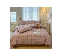 TRQQWEQQ Coton Pur Bedding Housse De Couette 200x230 Cm Parure De Lit Douce Rafraîchissante Anti-froissement 4 Pièces Duvet Cover Drap Housse Taies d'oreiller(D,King-XL/200cm)