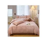 TRQQWEQQ Coton Pur Bedding Housse De Couette 200x230 Cm Parure De Lit Douce Rafraîchissante Anti-froissement 4 Pièces Duvet Cover Drap Housse Taies d'oreiller(A,King/180cm)