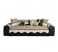 TRQQWEQQ Housse de Canapé Antidérapante 1 2 3 4 Places lavables Housse de Coussin de Canapé en Chenille Douce et Confortable Couvre Canapés Protege pour Le Salon(Green,90 * 300cm)