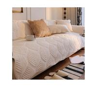 TRQQWEQQ Housse De Canapé en Épaisse Revetement De Canape Antiderapante Universel Multifonctionnel Jete De Canape pour Salon en Forme De L(Bianco,70 * 210CM)