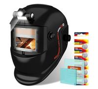 TRQWH Casque de soudage avec éclairage True Color à assombrissement automatique pour hommes alimenté par énergie solaire avec 2 capteurs d'arc teinte large 4/9-13 pour masque de soudeur TIG MIG ARC