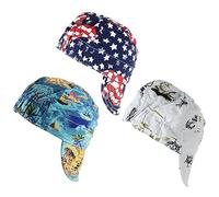 TRQWH Lot de 3 bonnets de soudage 100 % coton pour homme - En maille - Absorption de la transpiration - Résistant aux flammes - Avec élastique