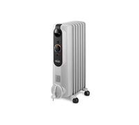 DeLonghi Radiateur bain d'huile 1500 W – Jusqu'à 45 m² – Mobile – Fonction anti-gel – Gris