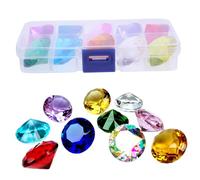 Trrymbbe 10pcs / Set Faux Diamants, gemmes en Verre pour Enfants, 1 Pouce de Gros Diamants colorés avec boîte de plongée