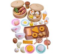Trrymbbe 46pcs Jouent Un Ensemble de Nourriture, Un Ensemble de dim sum-Petit-déjeuner Chinois avec des Petits Pains à Vapeur et Plus Plats Cuisine Cuisine Jouent des Jouets pour Enfants âgés 3 an
