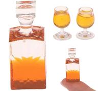 Trrymbbe Bottle de Whisky de poupée Mini Bouteilles d'alcool réaliste Mini Bouteilles vin avec 2 Tasses Accessoires Maison poupée décoratifs pour paramètres Maison 1 Accessoires à 1