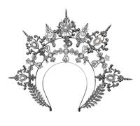 Trrymbbe Coiffe, couronne de Saint baroque à 3 niveaux, bandeau couronne noire pour femmes, accessoires de cheveux cosplay gothiques