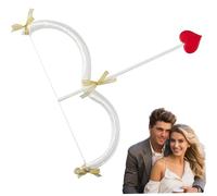 Trrymbbe Cupidon Bow and Arrow Set 17, 72 Pouces en Forme de Coeur Mignon Costume de Cupidon Bow la Saint-Valentin pour la Photographie Noël en Cosplay, Costume Blanc