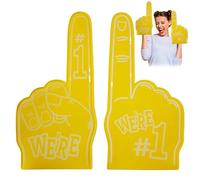 Trrymbbe Doigt de Mousse, 2pcs Giant Mousse Finger, 18 Pouces Numéro 1 Hands, pointeur de Cheerleading Universel pour Les événements Sportifs Jeux Yellowgladiators