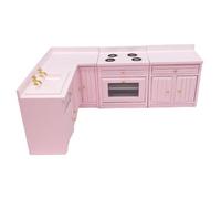 Trrymbbe Ensemble de Cuisine de Maison poupée 4pcs, Ensemble Table Cuisine en Bois 1/12 pour pavillon cuisinière poêle à échelle poêle, Meubles poupées poupée décoration modèle d