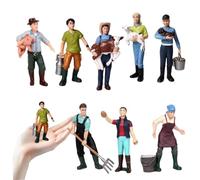 Trrymbbe Farm Playset avec 8pcs Farmer People Figurines, Real Scene Restore Set Farm avec des Figurines de Bricolage réalistes Modèle de pour la décoration Bureau, pour Les garçons et Les Filles