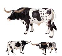 Trrymbbe Figurine de Vache, Statue de Vache Texas Artificielle et réaliste, Jouets 6x3x2 Pouces, Plastique éducatif et décoratif, Cadeaux pour Enfants