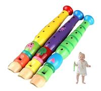Trrymbbe Instrument d'enregistrement pour Enfants, 3 pièces, 6 Trous, flûte Piccolo en Bois colorée pour garçons et Filles, Couleur aléatoire, 8 Pouces