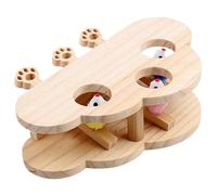 Trrymbbe Jouet pour Chats, Jouet pour Chats en Bois respectueux de l'environnement avec 3 Trous, engageant des Jouets interactifs stimulés pour l'exercice et Le Plaisir des ennuyés à 'intérieur