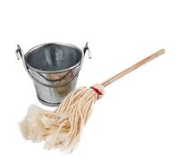 Trrymbbe Miniature Dollhouse Mop Bucket 1/12 Scale Dollhouse Mini Mop Bucket Set Cuisine Accessoire