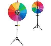 Trrymbbe Roue de Prix de 24 Pouces 14 emplacements Couleur Faites Tourner la Roue avec trépied réglable, marqueurs effaçables à Sec, Gomme et Plateau pour Adultes et Enfants Style 1 Faites Tourner la