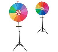 Trrymbbe Roue de Prix de 24 Pouces 14 emplacements Couleur Faites Tourner la Roue avec trépied réglable, marqueurs effaçables à Sec, Gomme et Plateau pour Adultes et Enfants Style 2 Spin The