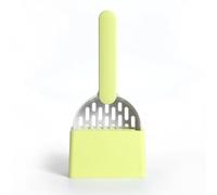 Trrymbbe Scoop de litière pour Chats avec Porte avec Portez Les Chats ABS Poovel Poop avec Base Easy to Clean Kitten Pooper LEFTER pour LICTER BOART, Grey Green Cat Scoop avec Support