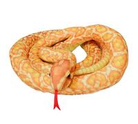 Trrymbbe Snake en Peluche Animal Halloween 39, 4 Pouces Simulation Plance de Serpent avec Une Langue glissée en Peluche remplie de Coton rempli Farce fête, Jaune